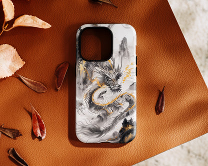 Chinese Watercolor Dragon Design iPhone Case