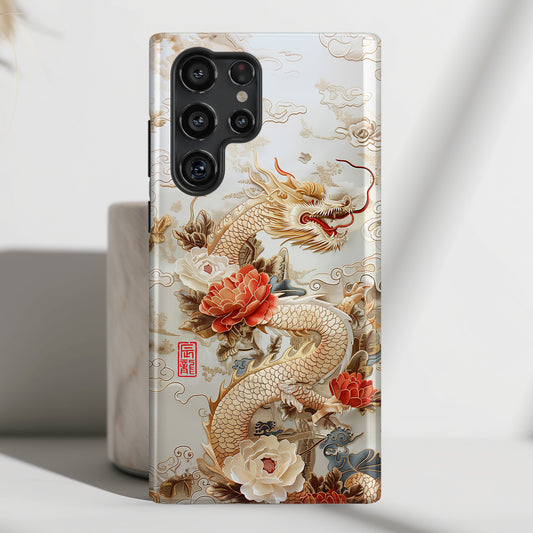 Chinese Dragon Embroidery Art Design Samsung Phone Case