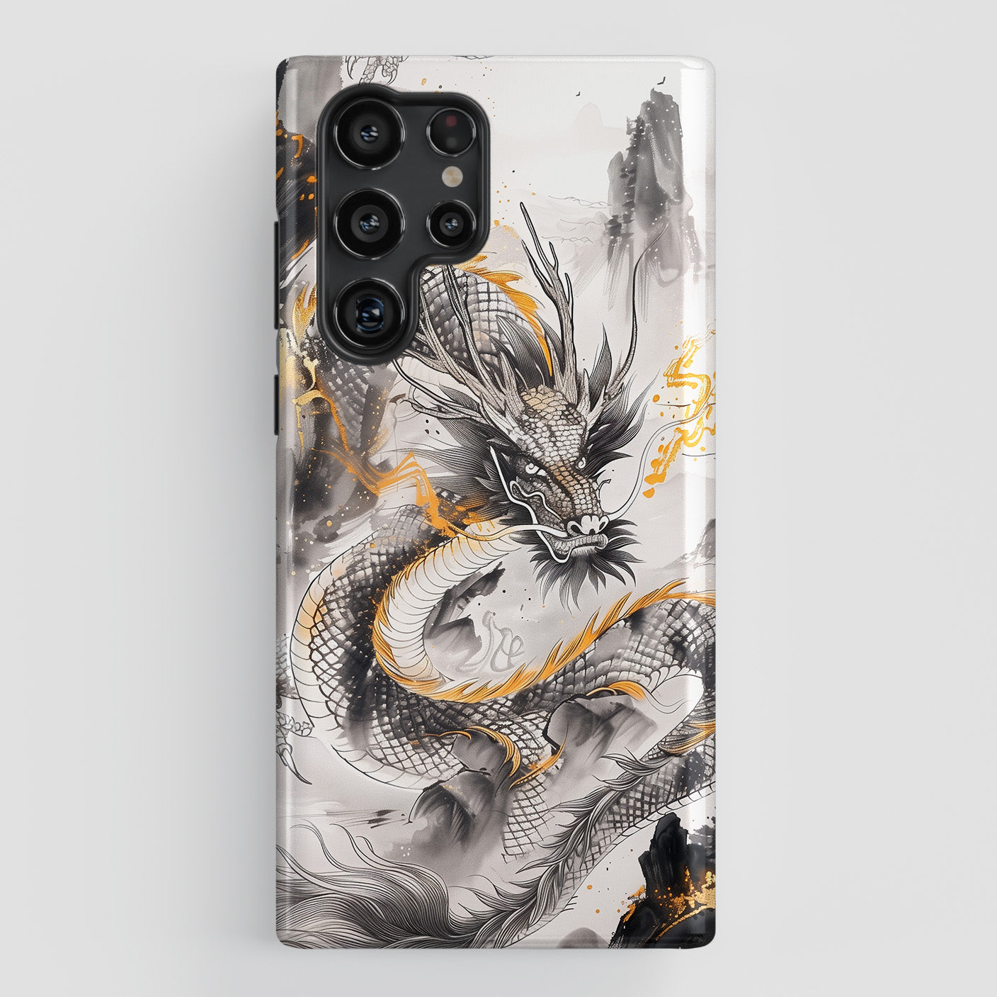 Chinese Watercolor Dragon Design Case for Galaxy S series Phones
