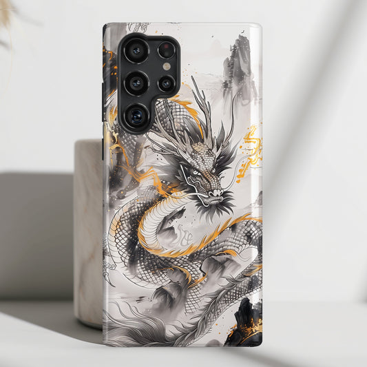 Chinese Watercolor Dragon Design Case for Galaxy S series Phones