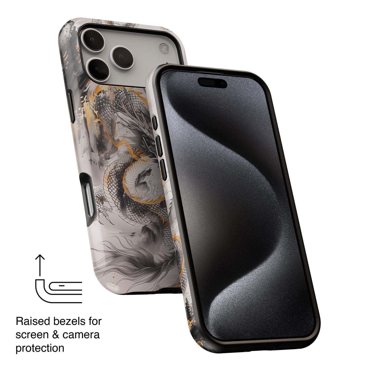 Chinese Watercolor Dragon Design iPhone Case