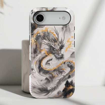 Chinese Watercolor Dragon Design iPhone Case