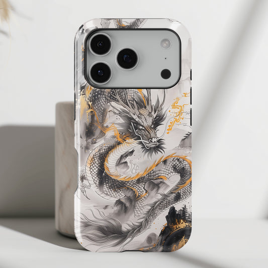 Chinese Watercolor Dragon Design iPhone Case