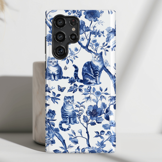 Chinoiserie Cat Design Samsung Phone Case