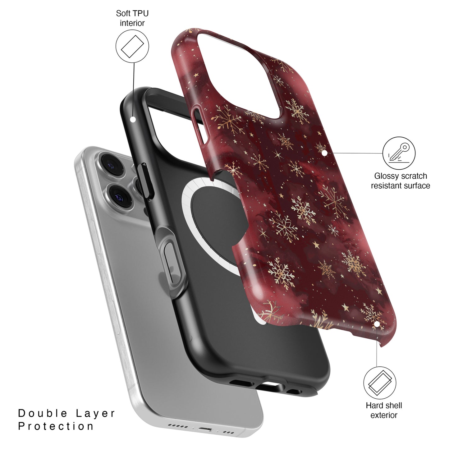 Christmas Snow Design iPhone Case