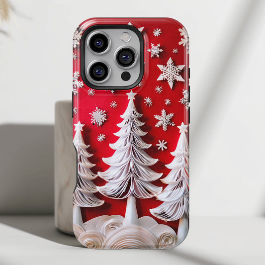 Christmas Tree Paper Quilling Art Design iPhone Case