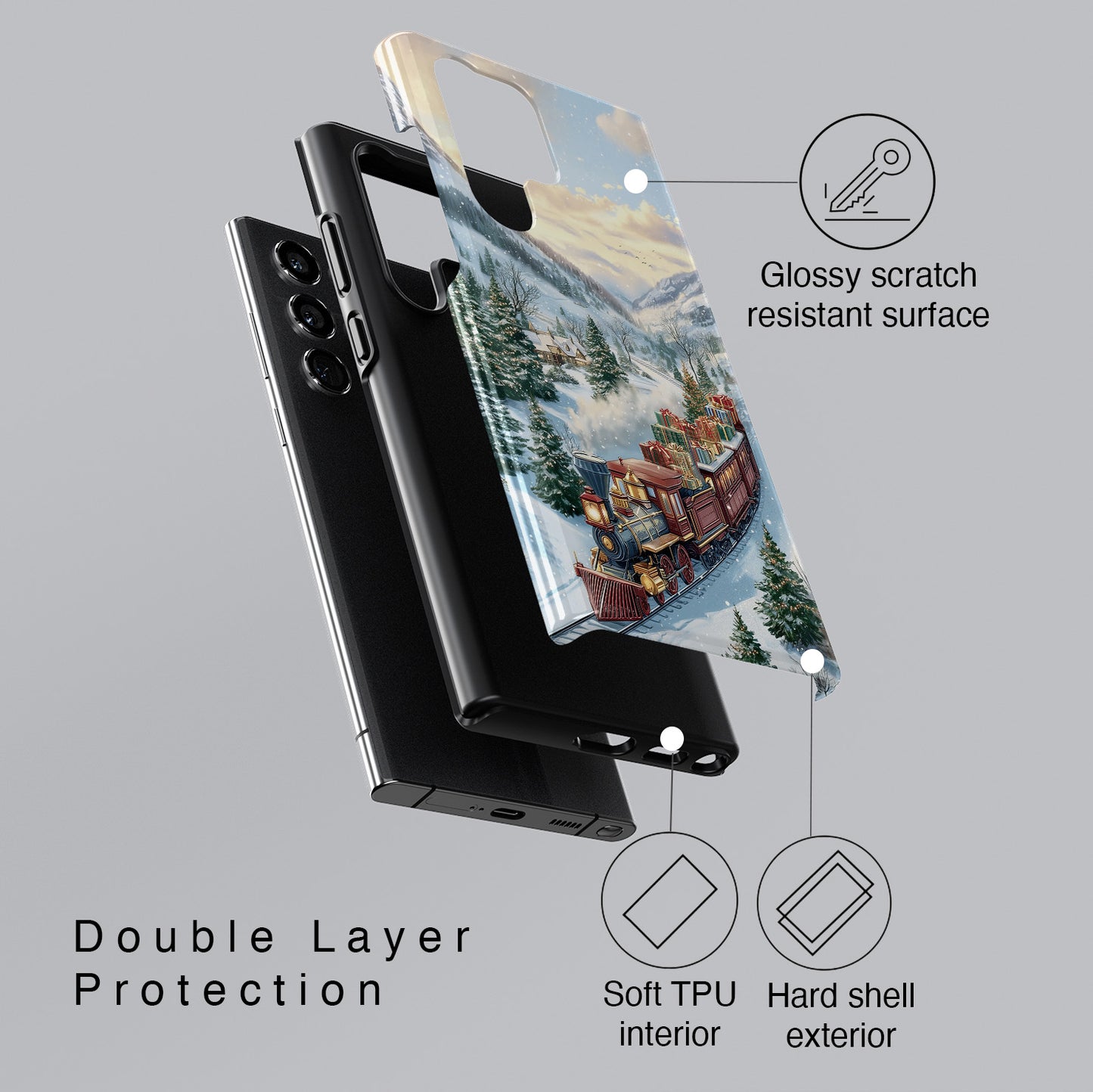 Christmas Express Design Phone Case for Galaxy S series Phones