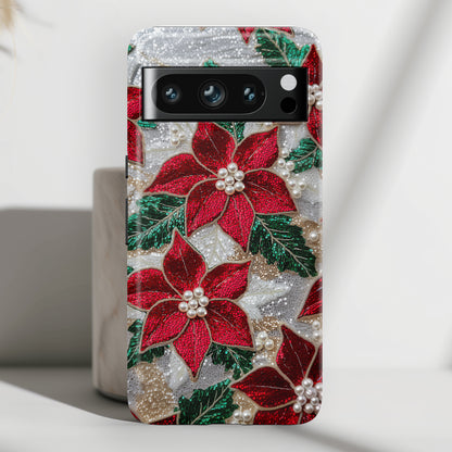 Christmas Poinsettia Flower Design Google Pixel Phone Case