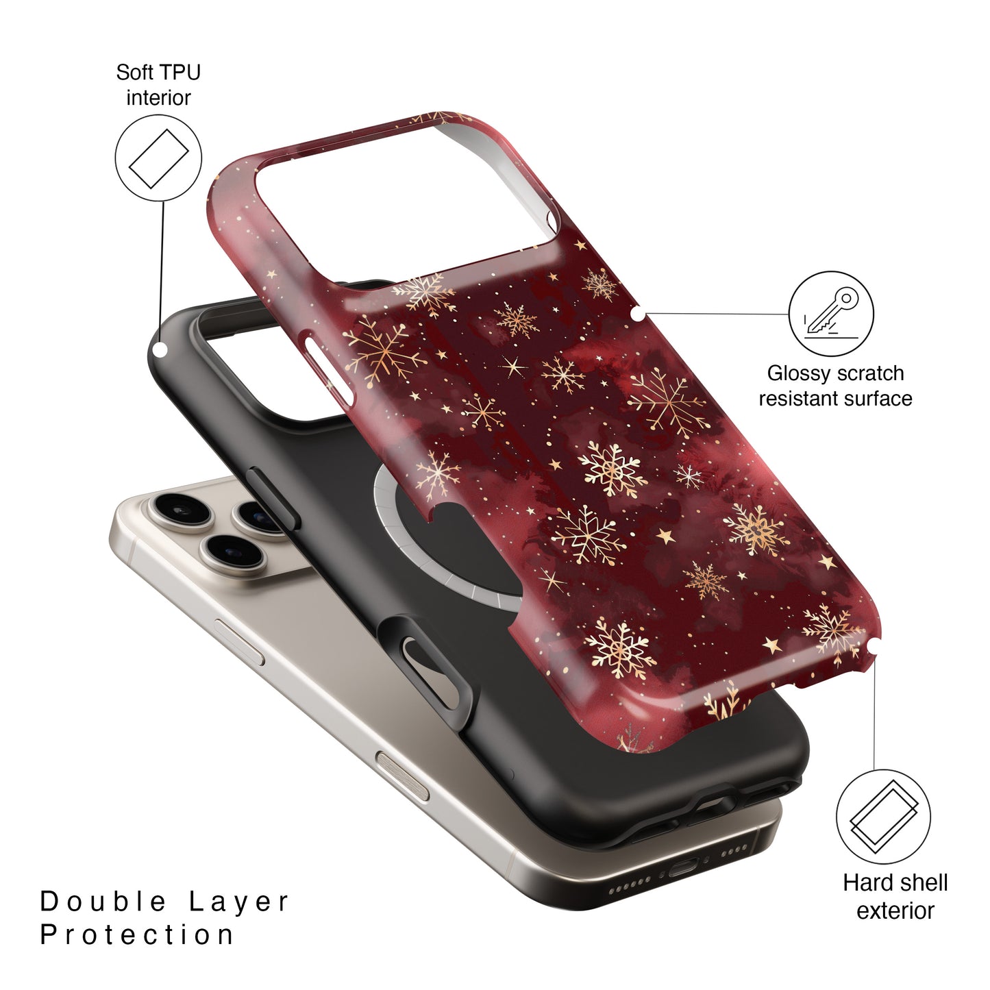 Christmas Snow Design iPhone Case