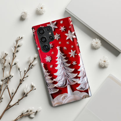 Christmas Tree Paper Quilling Art Design Case for Galaxy S series Phones