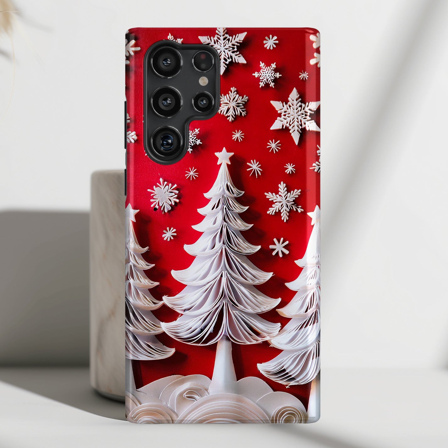 Christmas Tree Paper Quilling Art Design Case for Galaxy S series Phones
