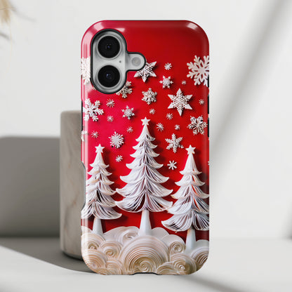 Christmas Tree Paper Quilling Art Design iPhone Case