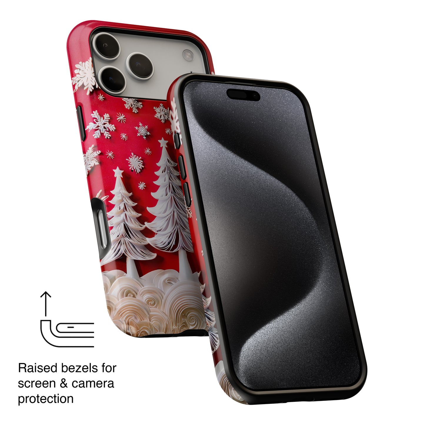 Christmas Tree Paper Quilling Art Design iPhone Case