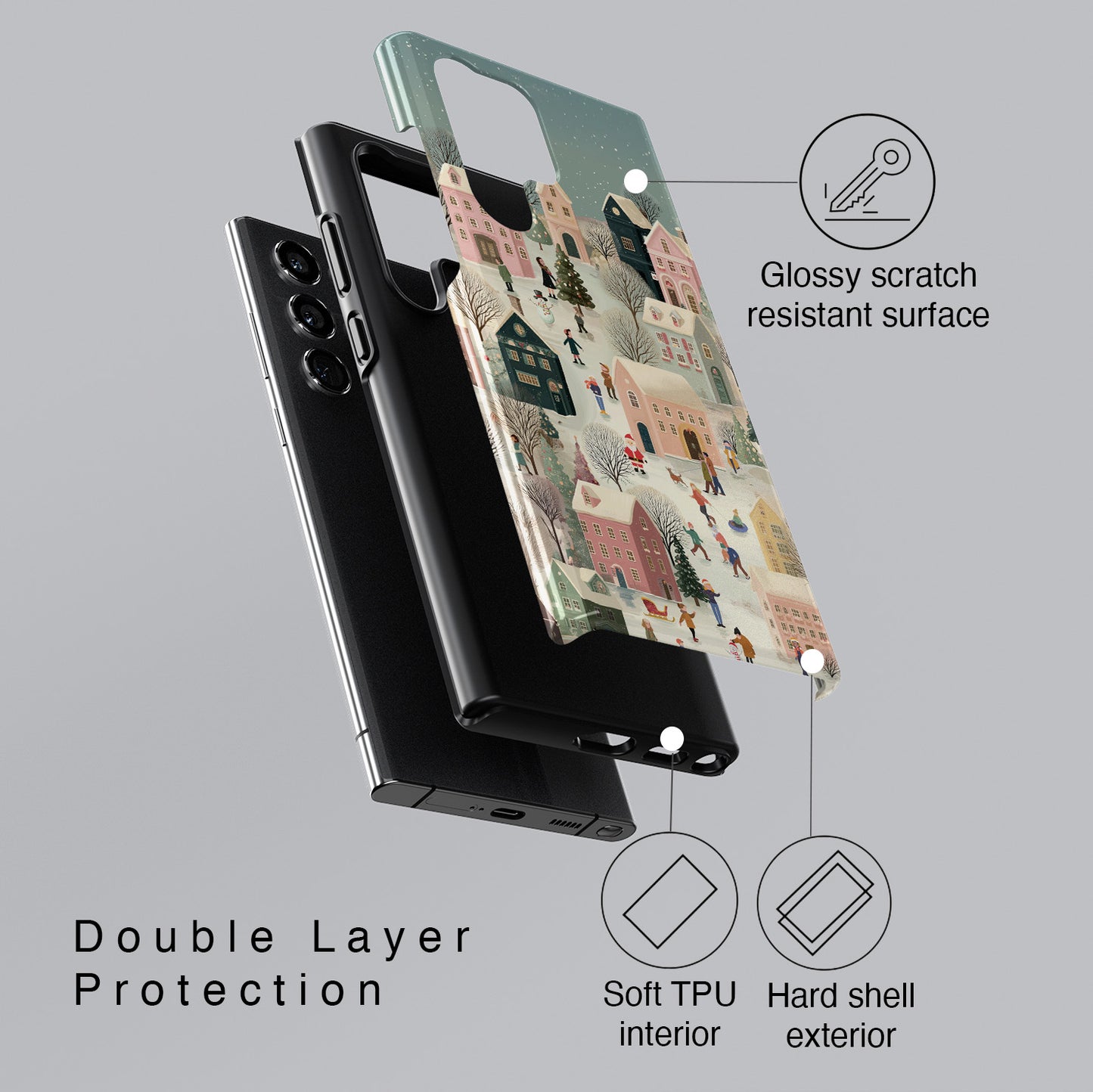 Christmas Village Design Phone Case for Galaxy S series Phones