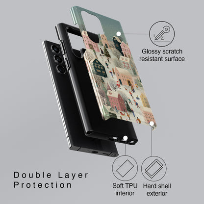 Christmas Village Design Phone Case for Galaxy S series Phones