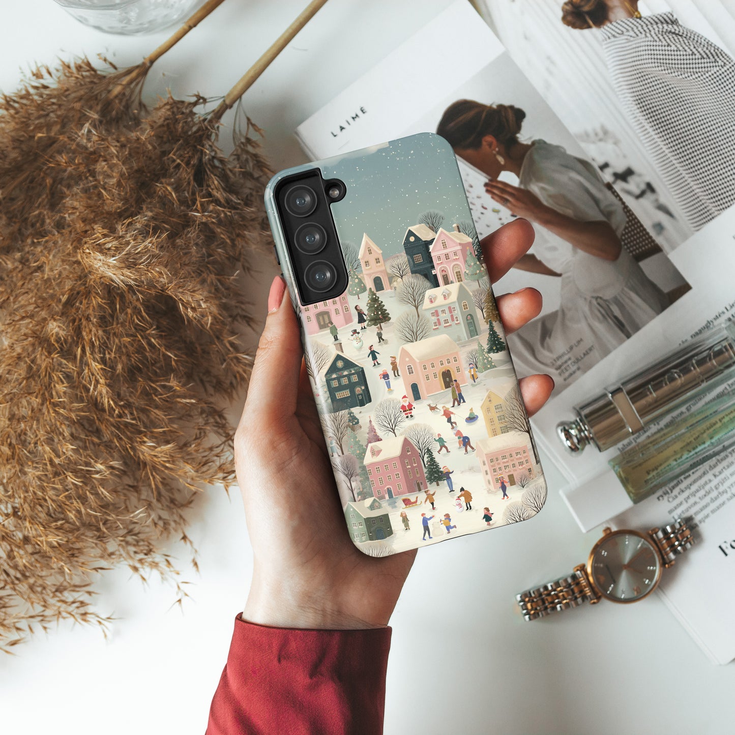 Christmas Village Design Phone Case for Galaxy S series Phones