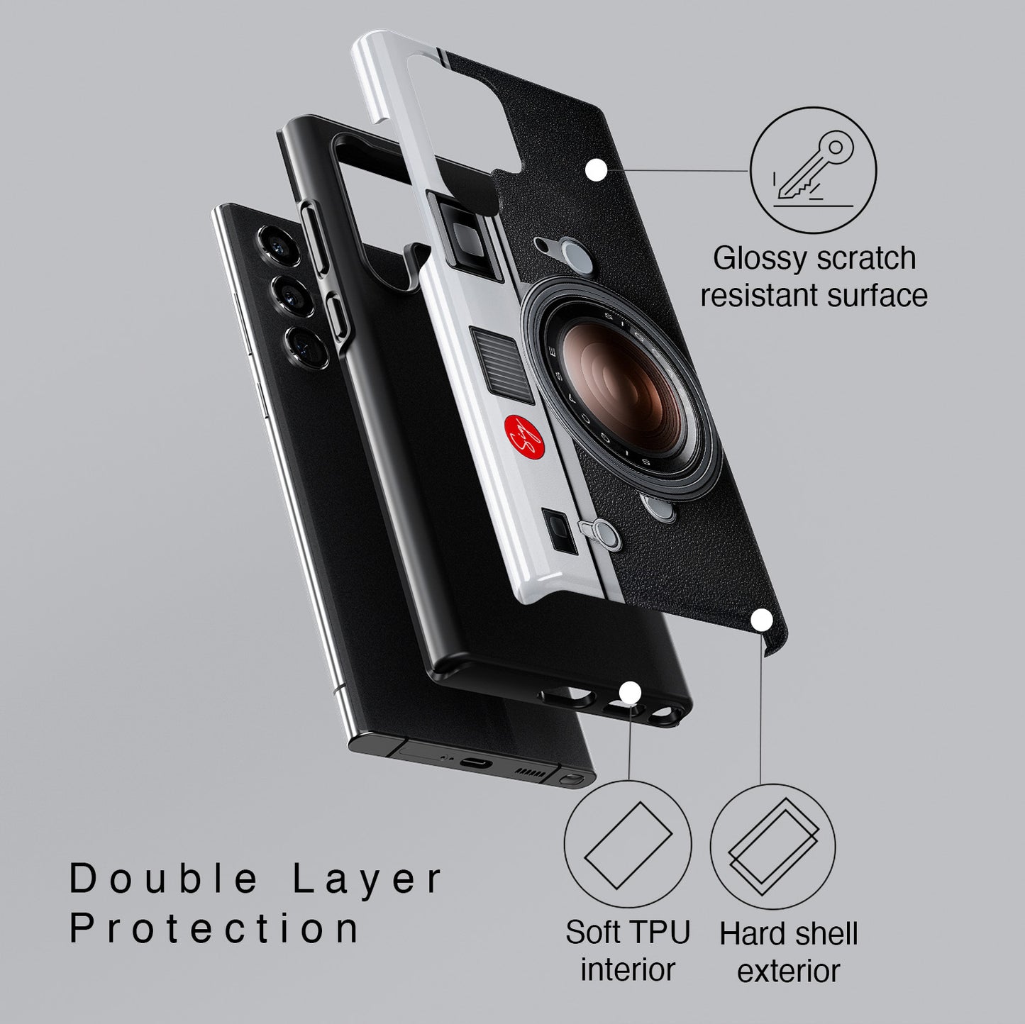 Classic Camera Design Phone Case for Galaxy S series Phones