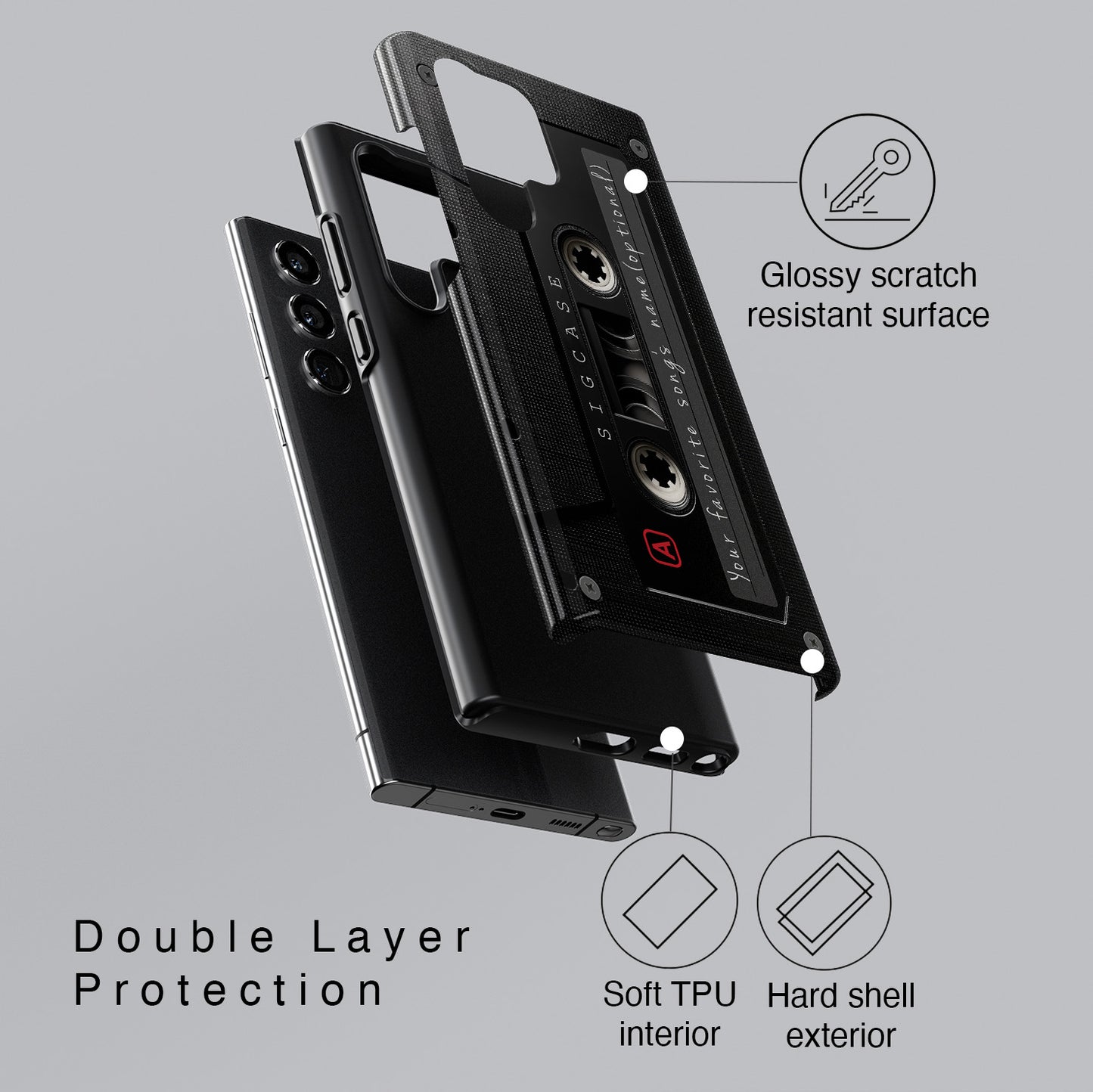 Classic Cassette Design Phone Case for Galaxy S series Phones
