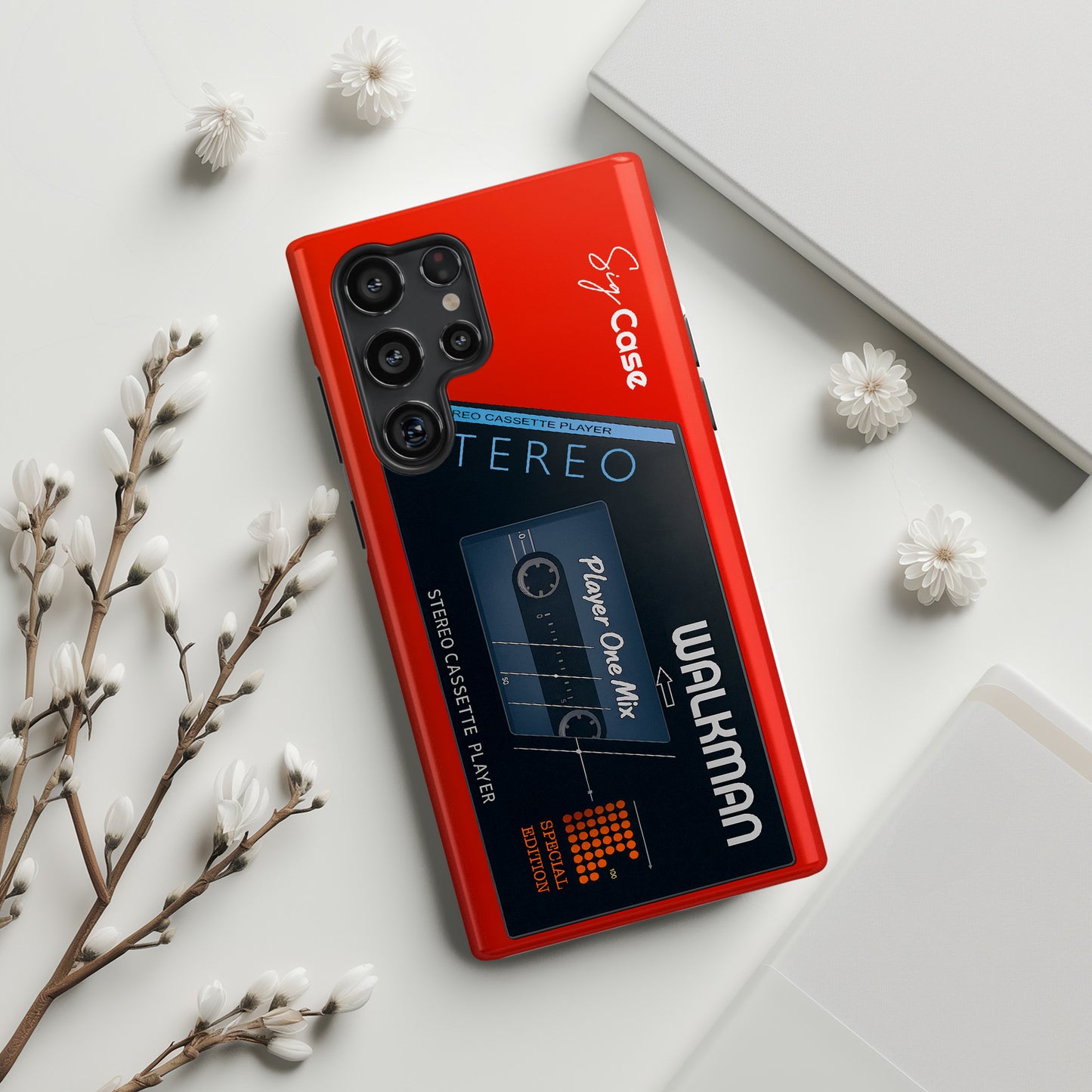 Classic Cassette Player Design Phone Case for Galaxy S series Phones