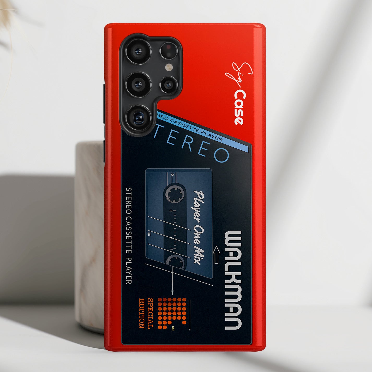 Classic Cassette Player Design Phone Case for Galaxy S series Phones