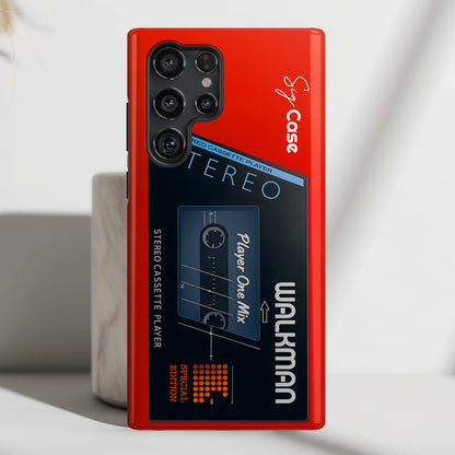 Classic Cassette Player Design Phone Case for Galaxy S series Phones