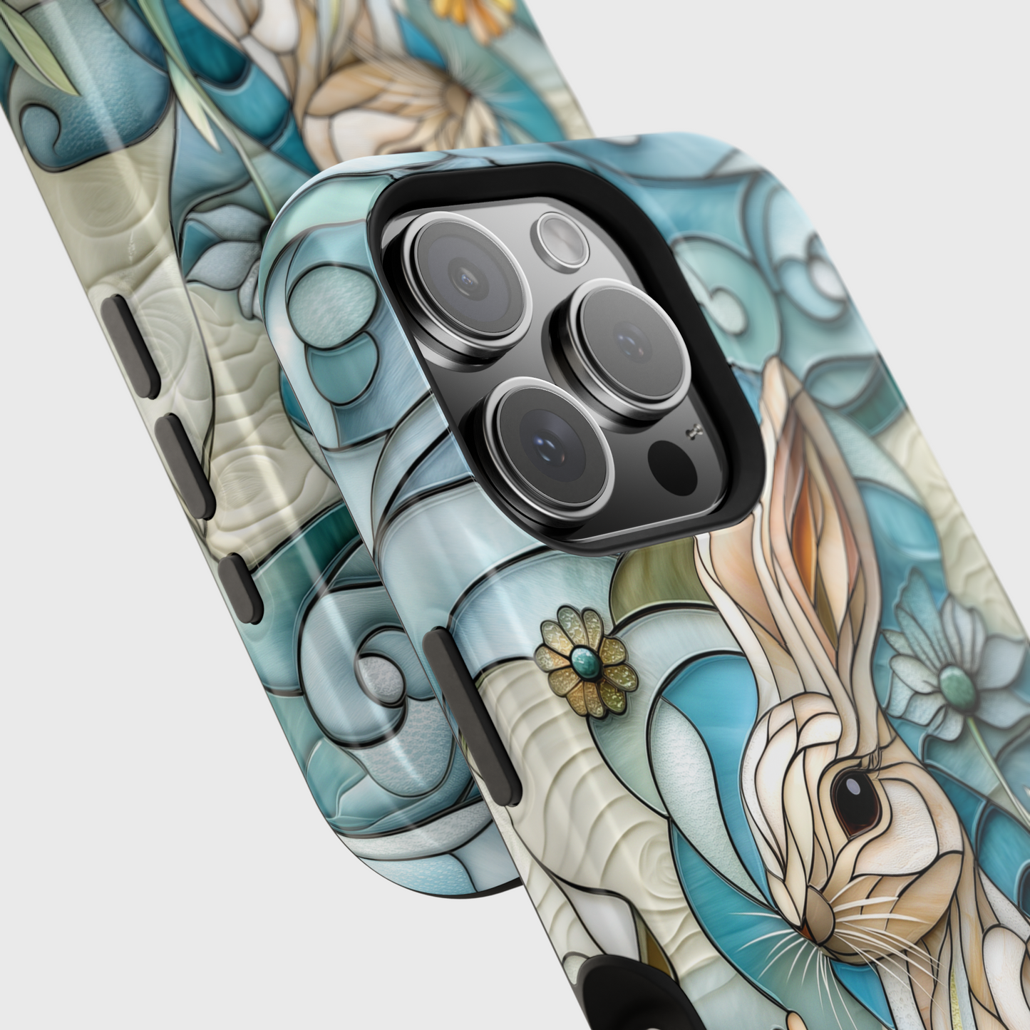 Bunny in the Garden Stained Glass Design iPhone Case