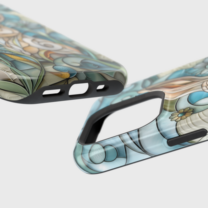Bunny in the Garden Stained Glass Design iPhone Case