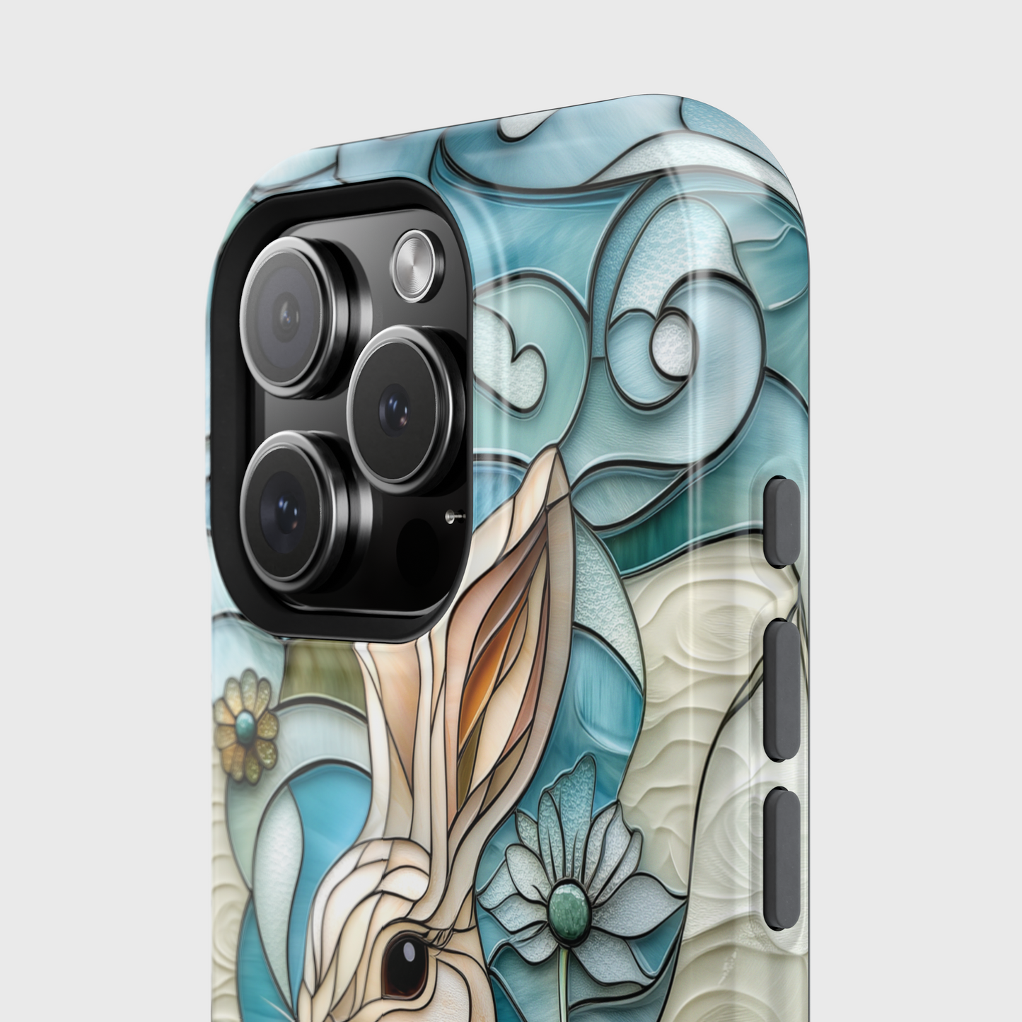 Bunny in the Garden Stained Glass Design iPhone Case