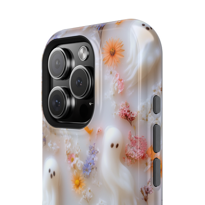 Cute Ghost Floral Design iPhone Case