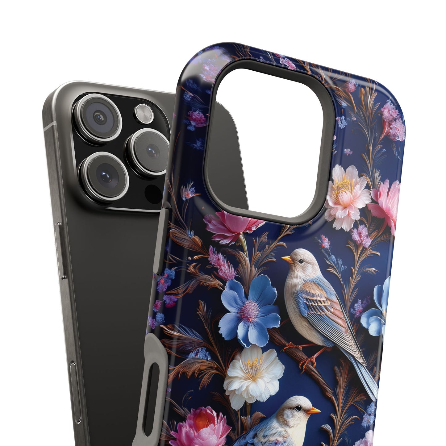 William Moris Inspired 3D Birds Floral Design iPhone Case