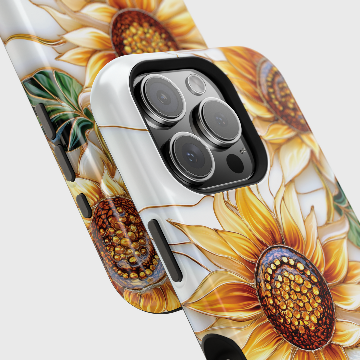 Elegant Sunflowers Stained Glass Design iPhone Case