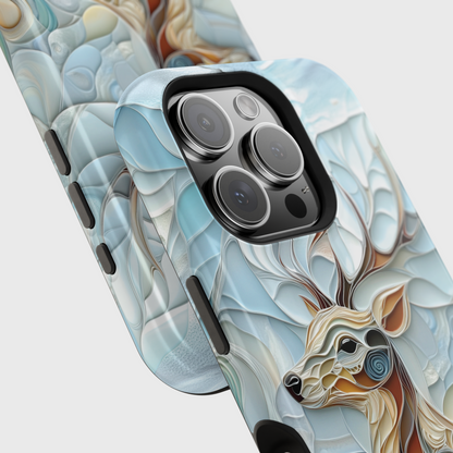 Elegant Deer Quilling Art Design iPhone Case