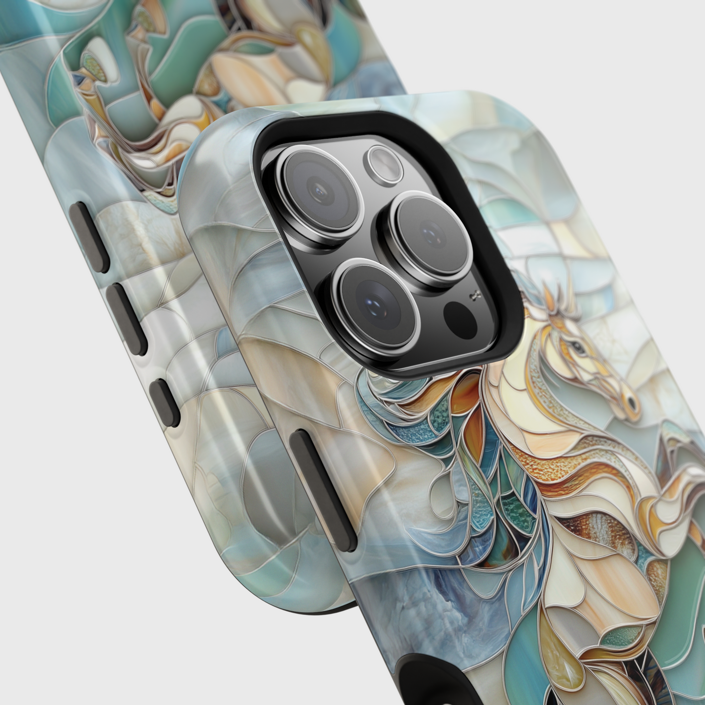 Majestic Horse Stained Glass Design iPhone Case