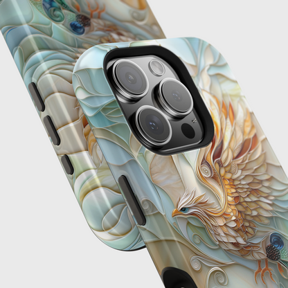 Majestic Phoenix Stained Glass Design iPhone Case