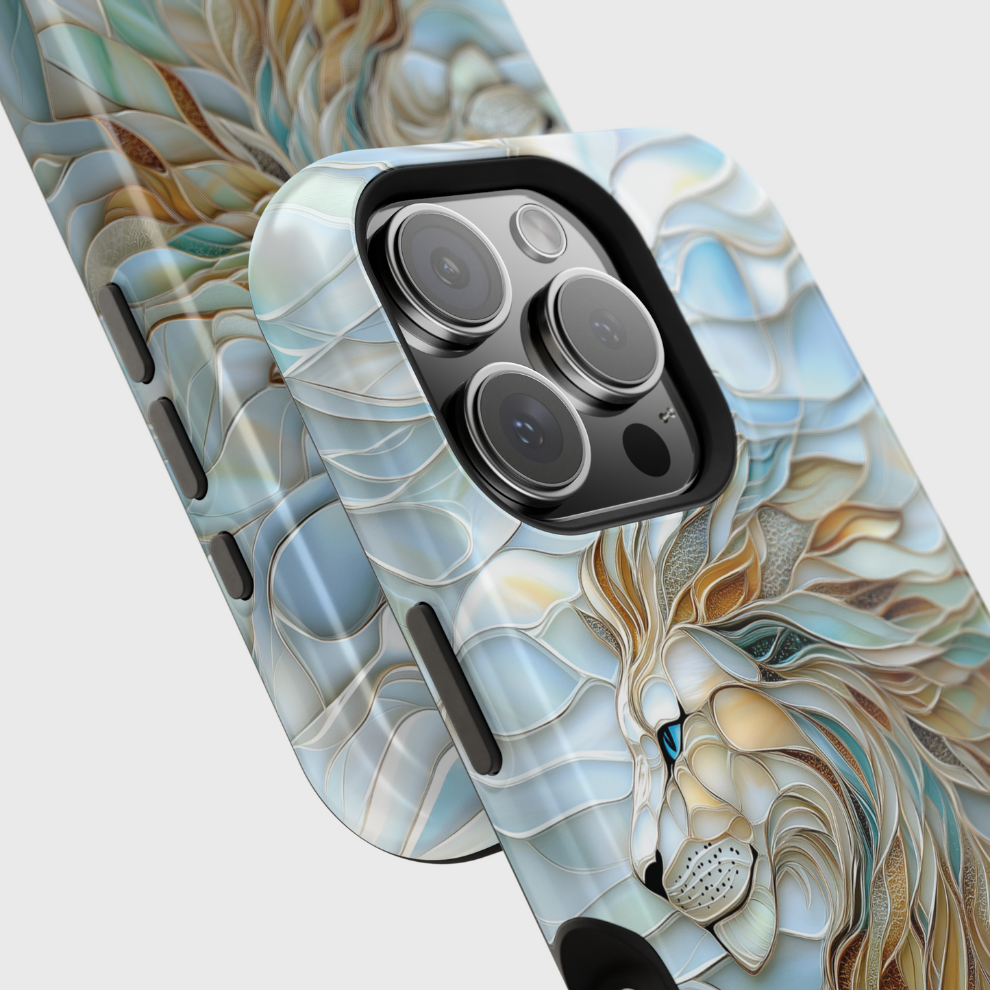 Majestic Lion Stained Glass Design iPhone Case