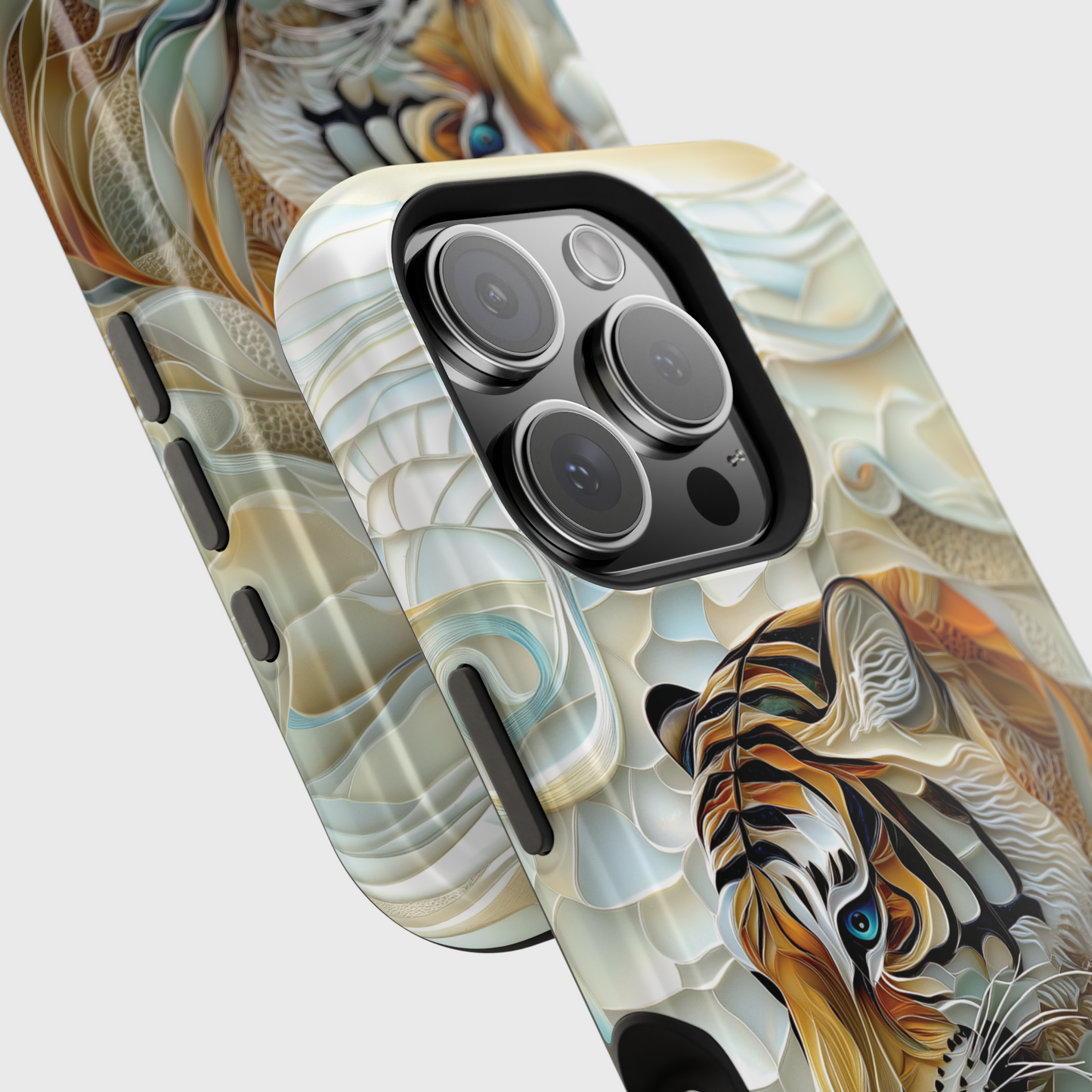 Majestic Tiger Stained Glass Design iPhone Case