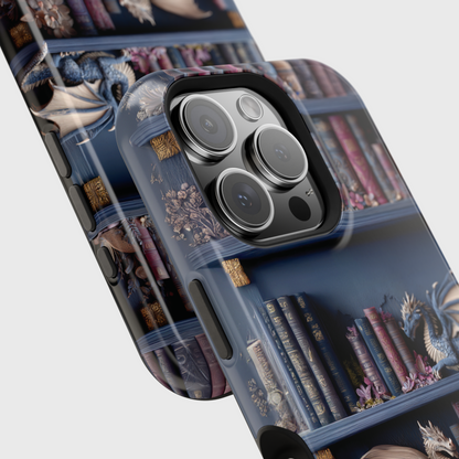 Fantasy Dragon Bookshelf Design iPhone Case