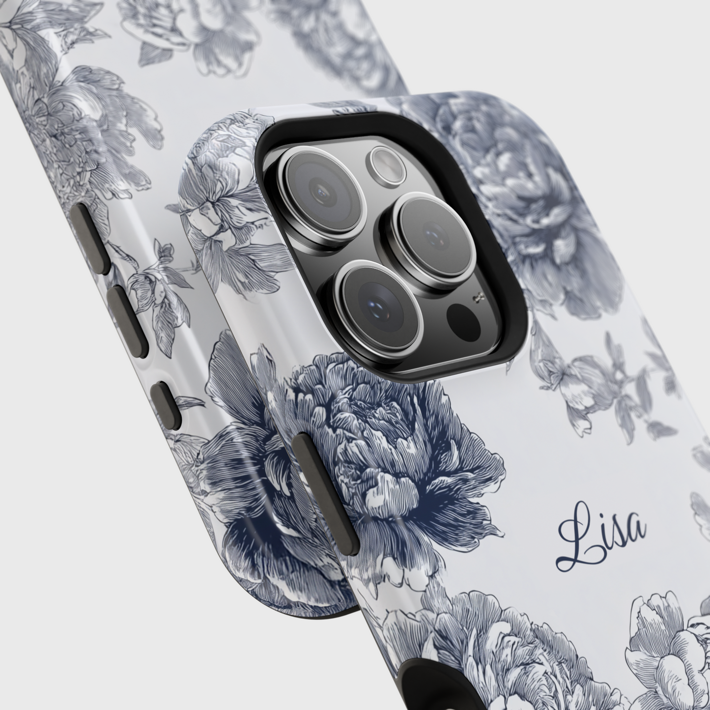 Personalisable Toile Floral Design iPhone Case