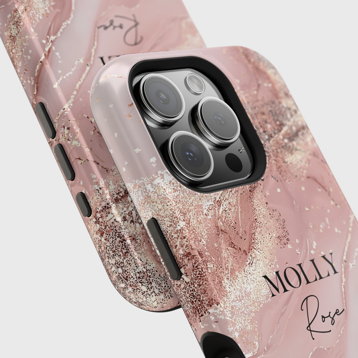 Personalisable Luxury Pink Marble Design iPhone Case