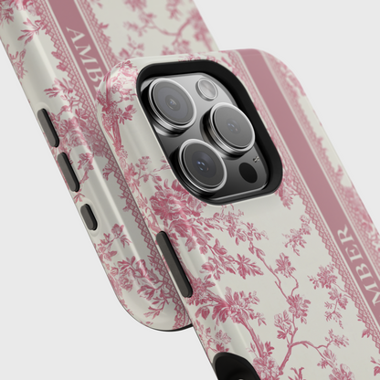 Personalisable Vintage Toile de Jouy Design iPhone Case