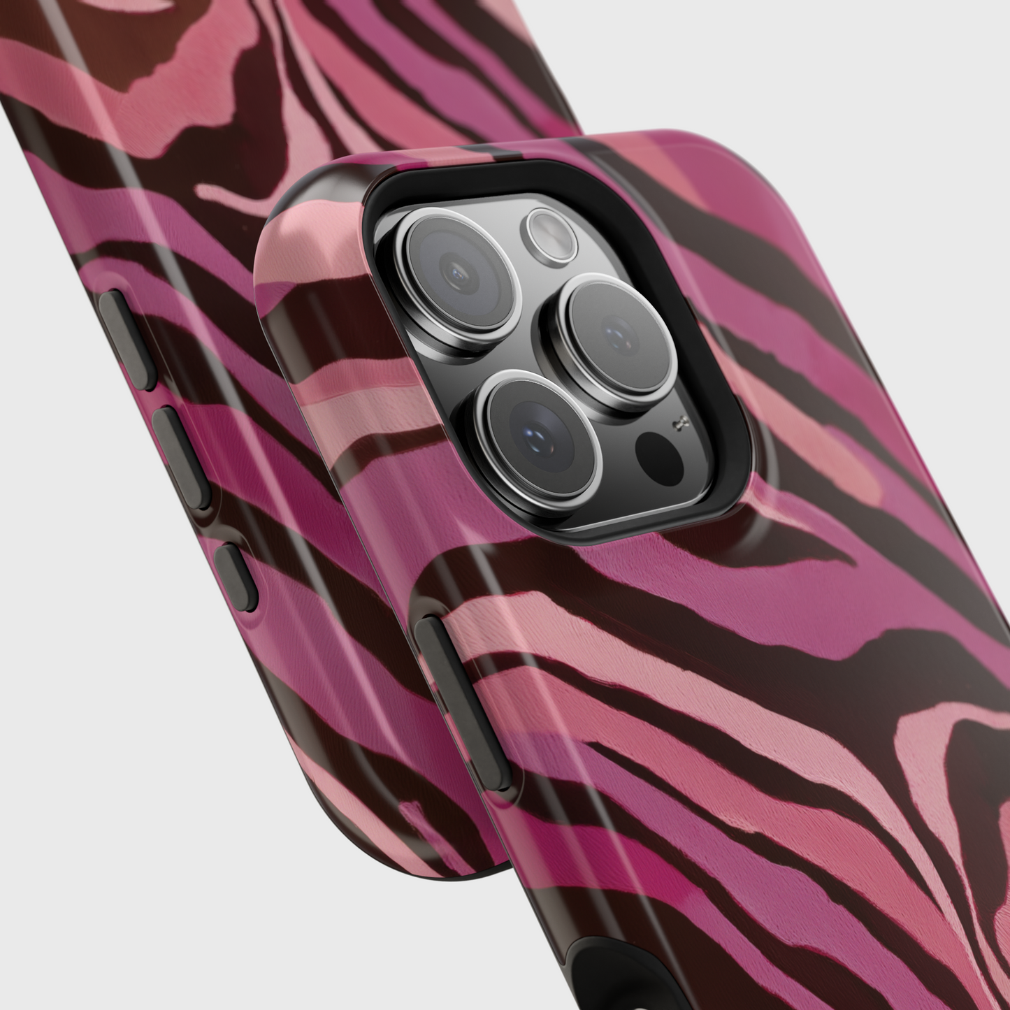 Personalisable Pink Zebra Print Design iPhone Case