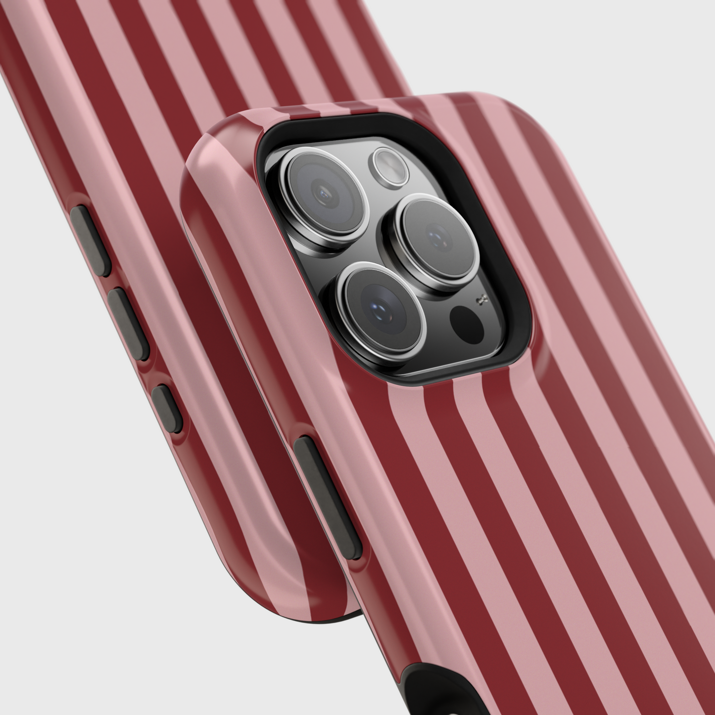 Personalisable Striped Design (Red) iPhone Case