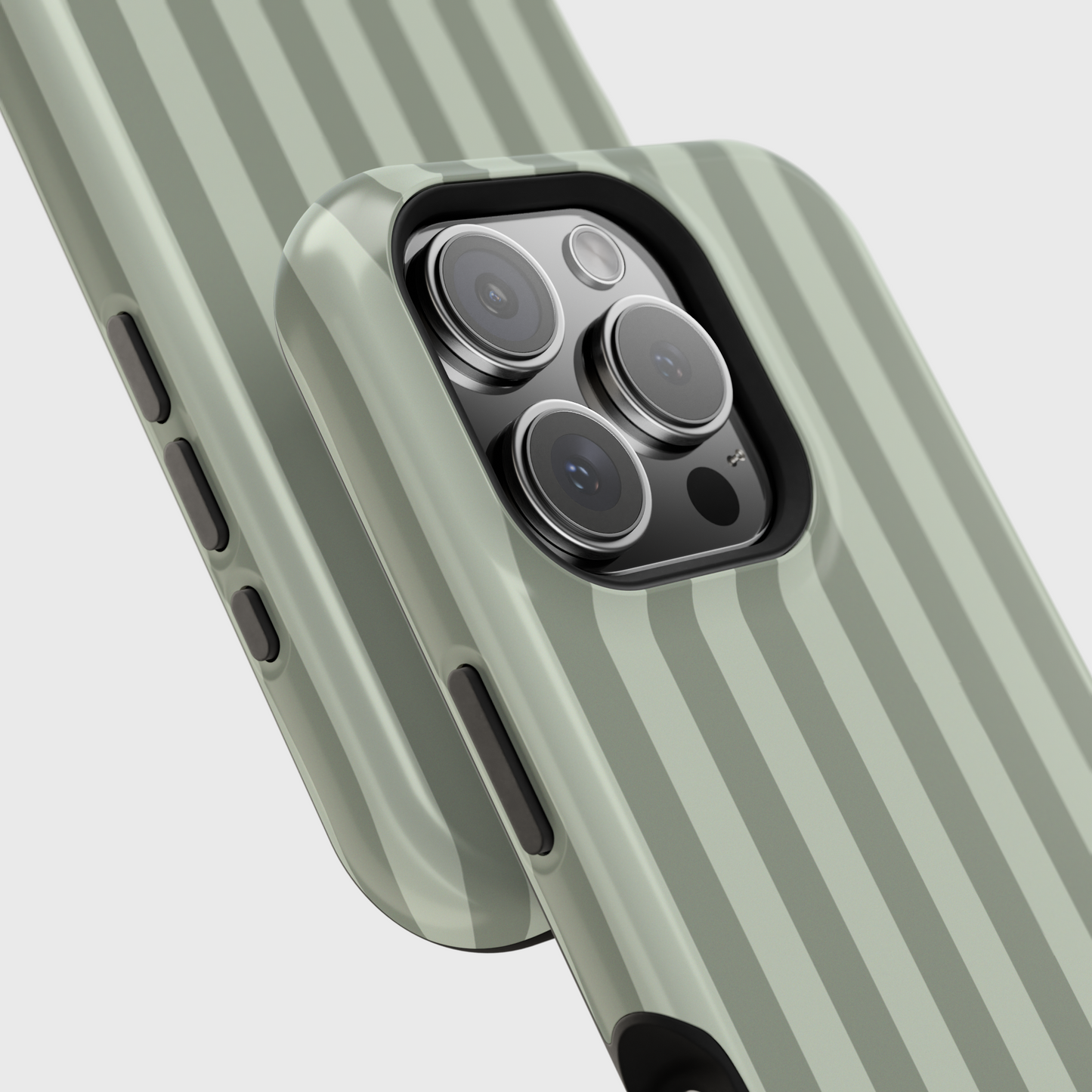 Personalisable Striped Design (Green) iPhone Case