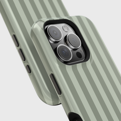 Personalisable Striped Design (Green) iPhone Case