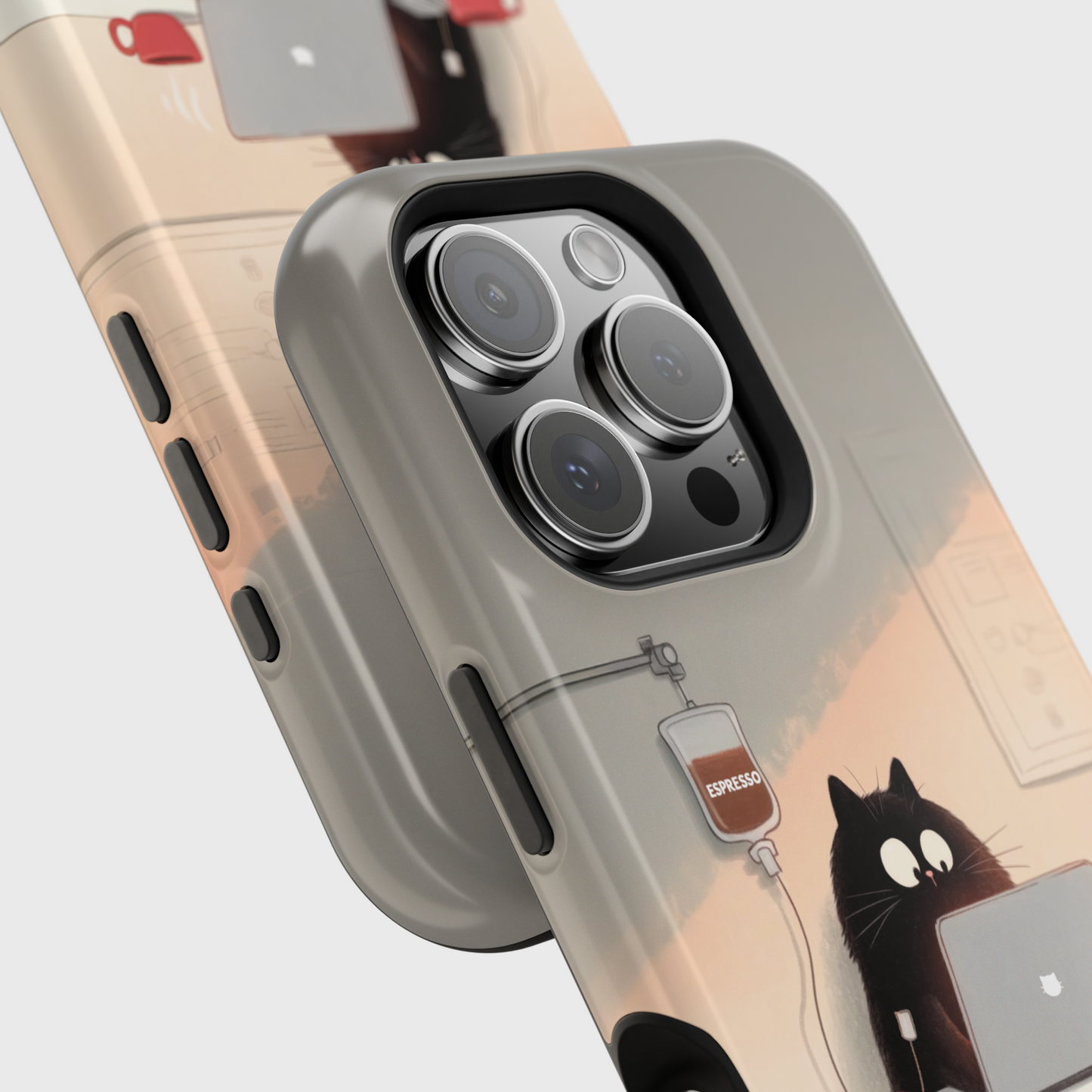 Powered by Cats and Coffee Design iPhone Case
