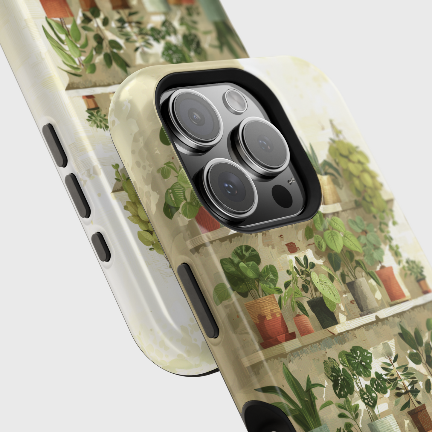 Potted Plants Shelves Watercolor Design iPhone Case