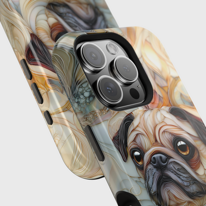 Pug Stained Glass Design iPhone Case