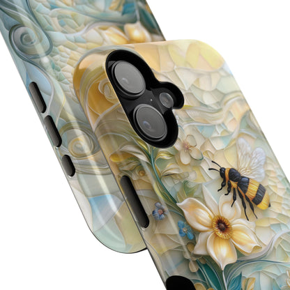 Bumblebee & Floral Stained Glass Art Design iPhone Case