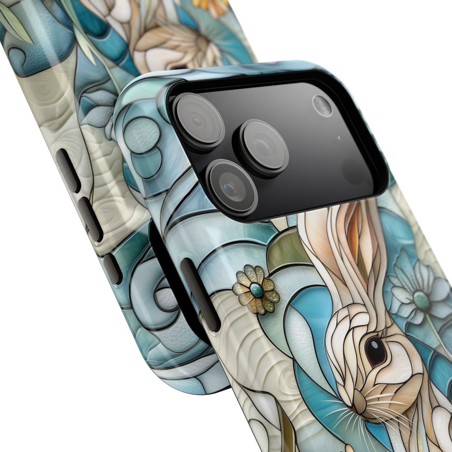 Bunny in the Garden Stained Glass Design iPhone Case