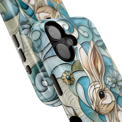 Bunny in the Garden Stained Glass Design iPhone Case